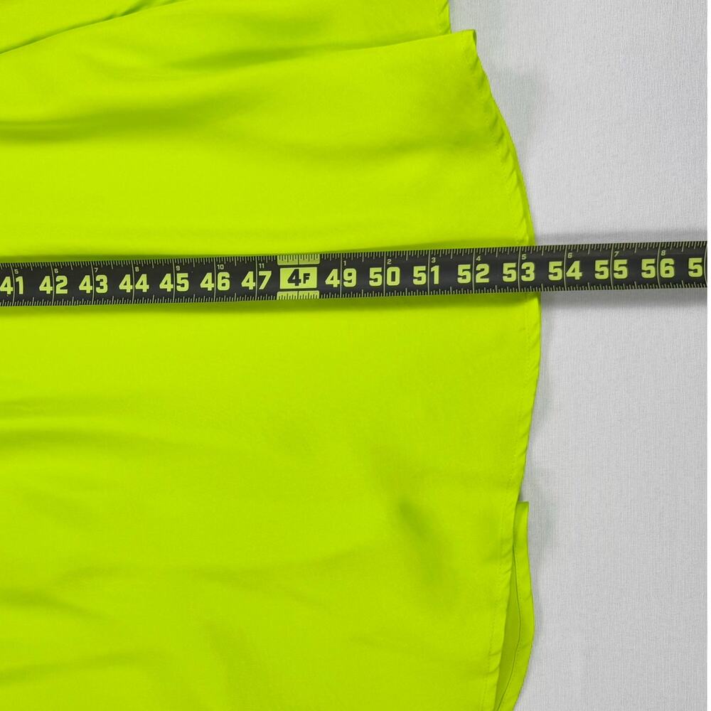 Farm Rio Womens Satin Circle Cut Out Viscose Midi Dress Size Large Lime - Picture 16 of 16